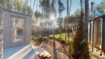 Дубль-дом с панорамной сауной и купелью — фото 19