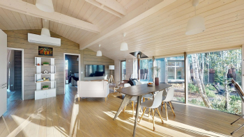 Дубль-дом с панорамной сауной и купелью — фото 15