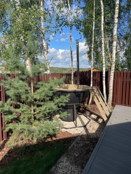 Дубль-дом с панорамной сауной и купелью — фото 24