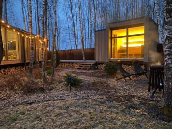 Дубль-дом с панорамной сауной и купелью — фото 23