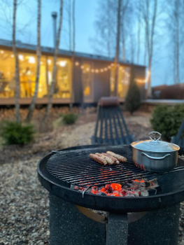 Дубль-дом с панорамной сауной и купелью — фото 25