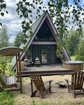 Участок с домиком "Баклажан" с камином и купелью на террасе купелью — фото 6