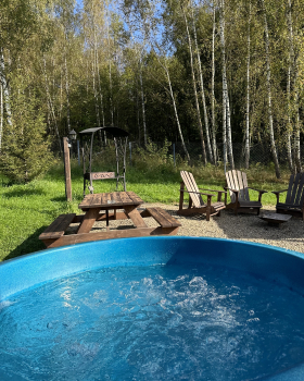 Участок с домиком "Баклажан" с камином и купелью на террасе купелью — фото 9