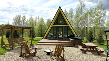 Участок с домиком "Репа"  с купелью на террасе — фото 5