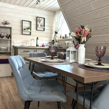 Участок с домиком "Баклажан" с камином и купелью на террасе купелью — фото 20