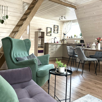 Участок с домиком "Баклажан" с камином и купелью на террасе купелью — фото 4