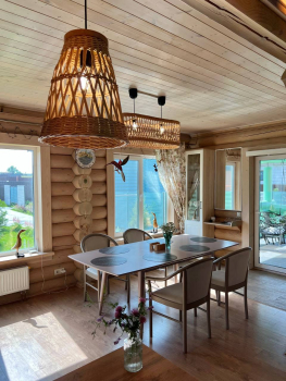 Дом из бревна “Зелёный” с сауной и купелью — фото 2