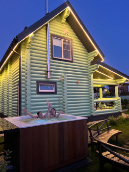 Дом из бревна “Зелёный” с сауной и купелью — фото 5