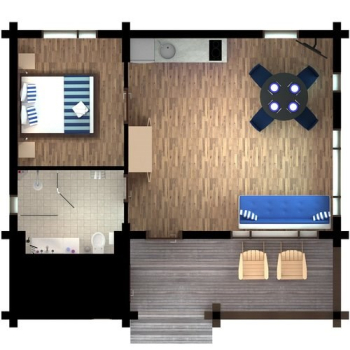 Уютный одноэтажный коттедж 1 спальная комната 58 кв.м. — фото 9