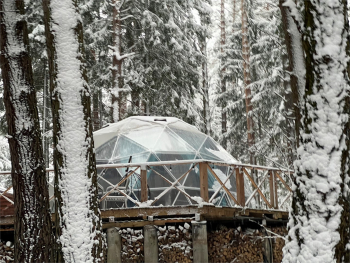 Купольный дом-сфера с бочкой фурако — фото 5