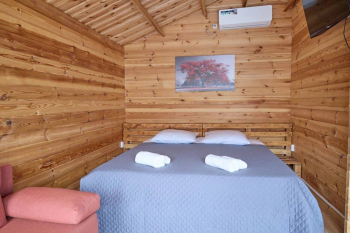 Деревянный эко-дом на 4 человека с двумя раздельными или одной двуспальной кроватью — фото 3