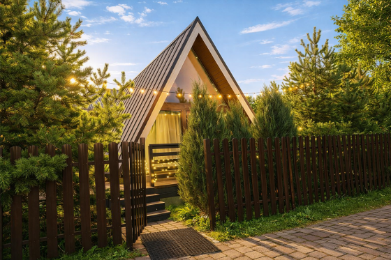 А Фрейм с видом на озеро