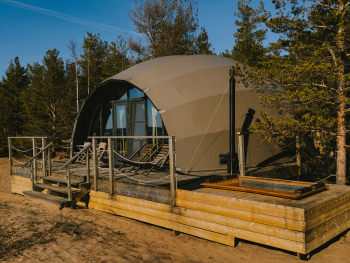 Геокупол Люкс на первой линии с купелью — фото 1