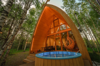 Панорамный эко-дом с горячей купелью — фото 1