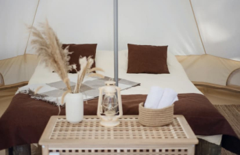 Стандартный шатер в хвойном лесу — фото 4