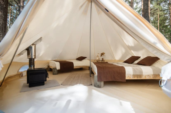 Улучшенный шатер в хвойном лесу — фото 3