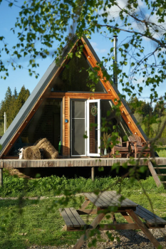 Дом (синий) с панорамным видом на лес — фото 1