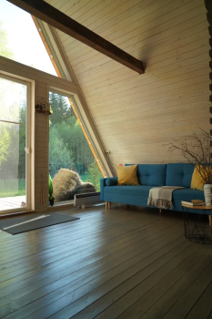 Дом (синий) с панорамным видом на лес — фото 4