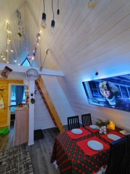 A-frame Семейный + чан. Вид на лес. — фото 10