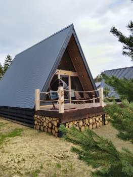 A-frame Романтичный + чан. Вид на лес — фото 14