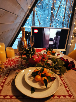 A-frame Романтичный + чан. Вид на лес — фото 4