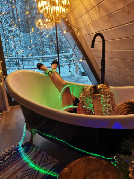 A-frame Романтичный + чан. Вид на лес — фото 13