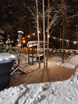 A-frame Семейный + чан. Вид на лес. — фото 8