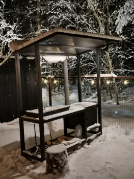 A-frame Семейный + чан. Вид на лес. — фото 9