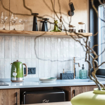 Зеленый дом с камином — фото 4