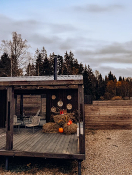 Зеленый дом с камином — фото 13